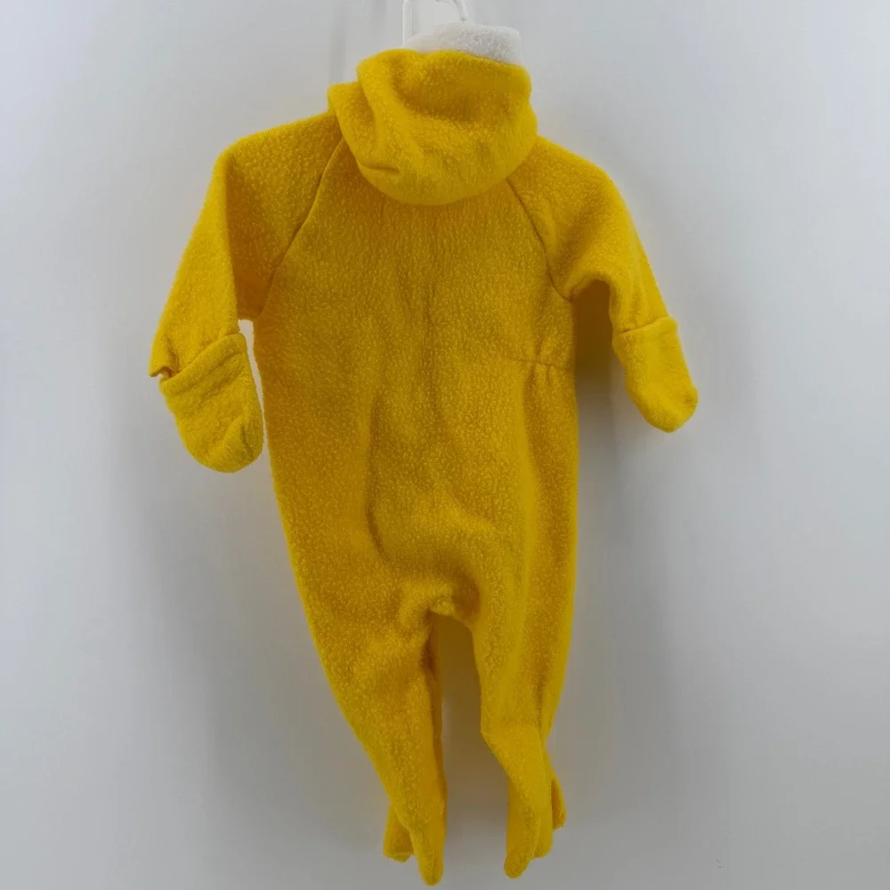 Baby Winnie the Pooh Fleece Snowsuit Bunting Yellow Hooded Footed‎ 12M VINTAGE